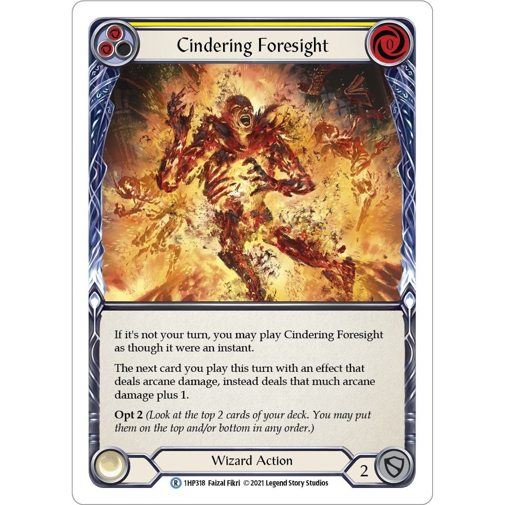 Image for Cindering Foresight (Yellow) (1HP318) (1HP) - Flesh and Blood TCG