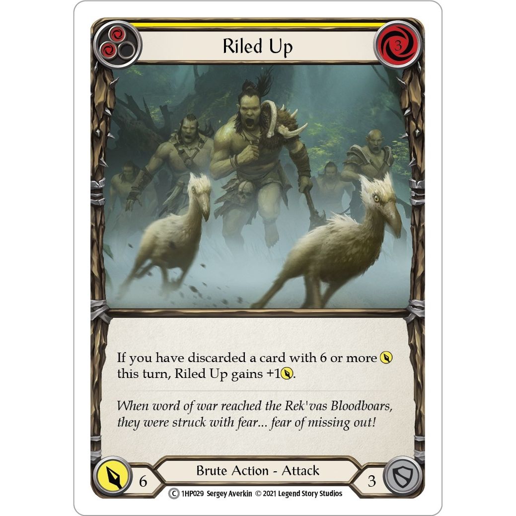 Image for Riled Up (Yellow) (1HP029) (1HP) - Flesh and Blood TCG