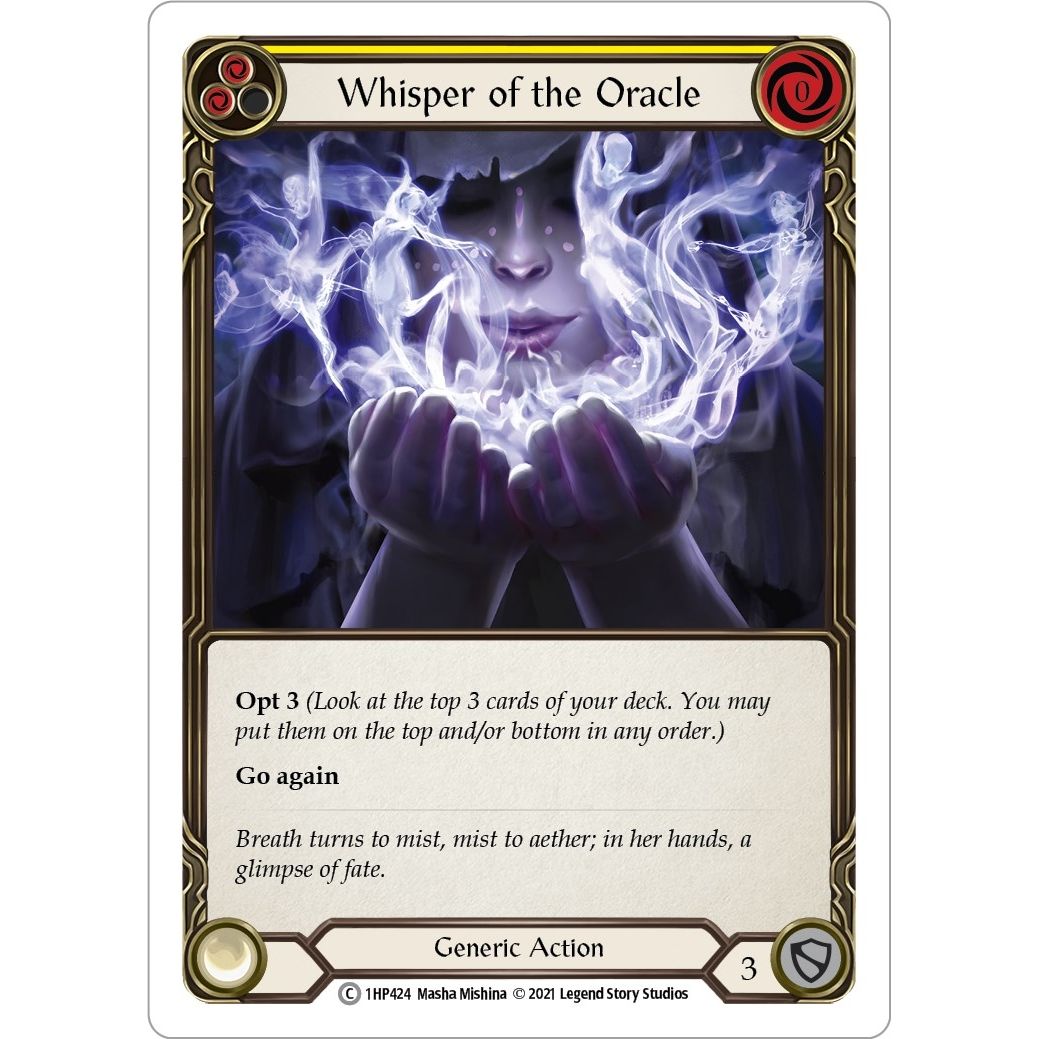 Image for Whisper of the Oracle (Yellow) (1HP424) (1HP) - Flesh and Blood TCG