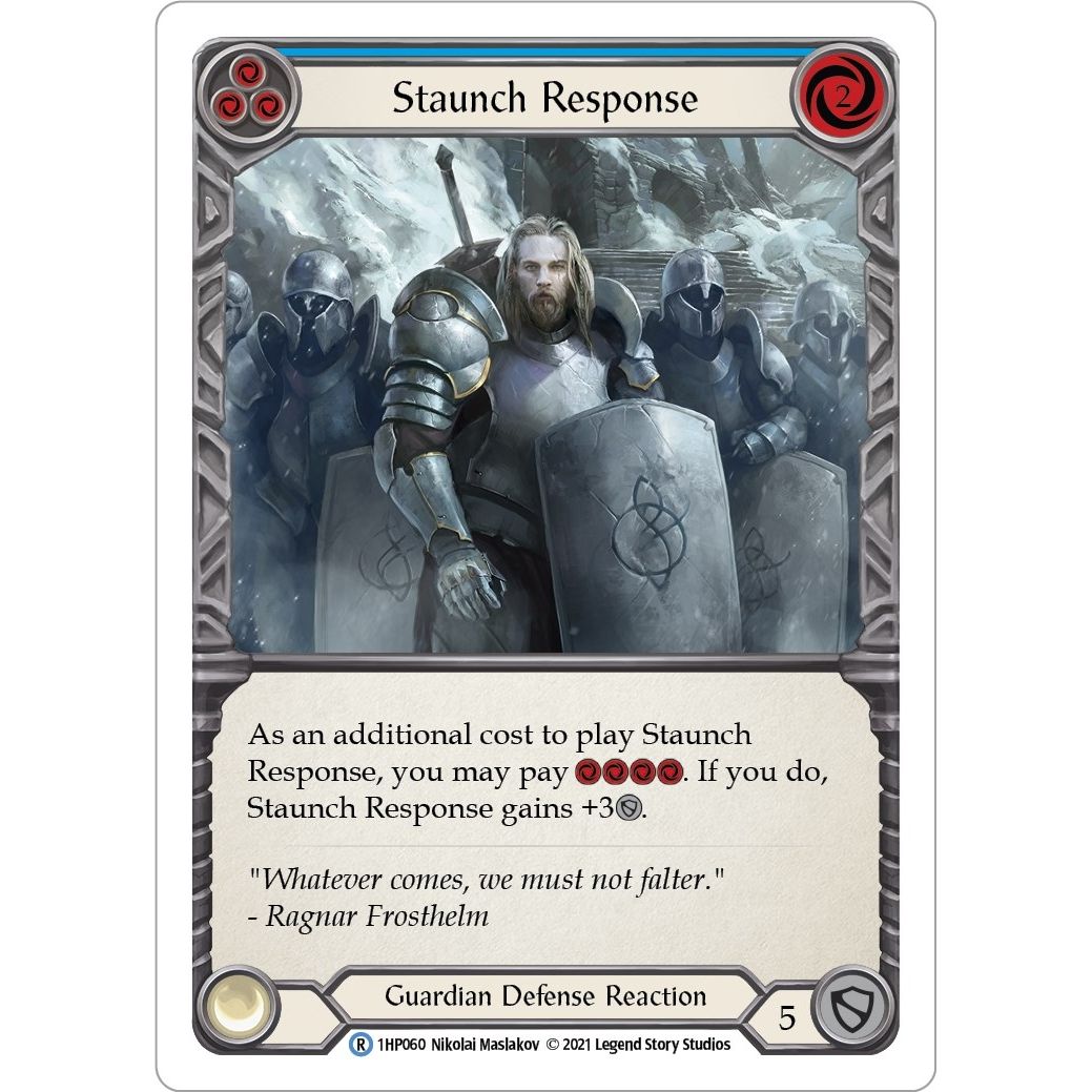 Image for Staunch Response (Blue) (1HP060) (1HP) - Flesh and Blood TCG