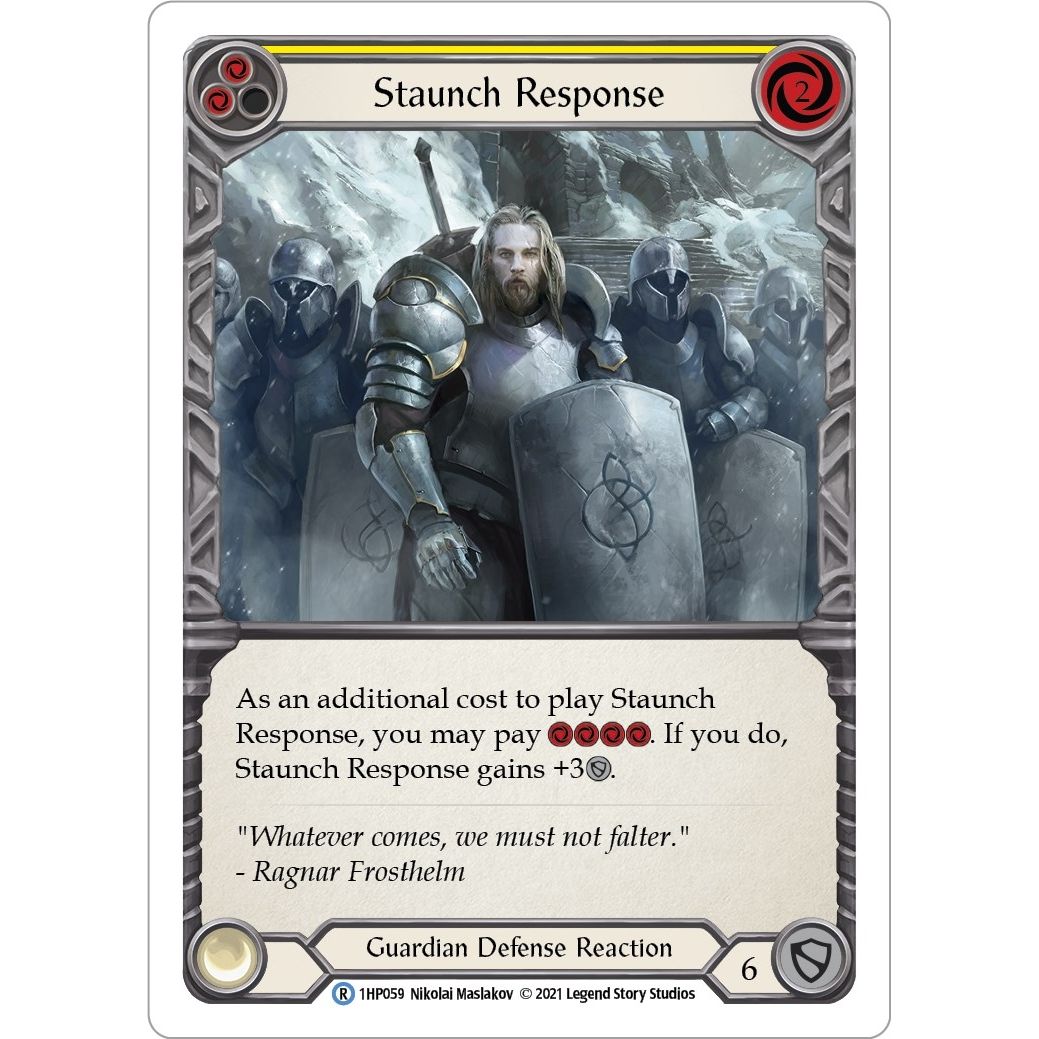 Image for Staunch Response (Yellow) (1HP059) (1HP) - Flesh and Blood TCG