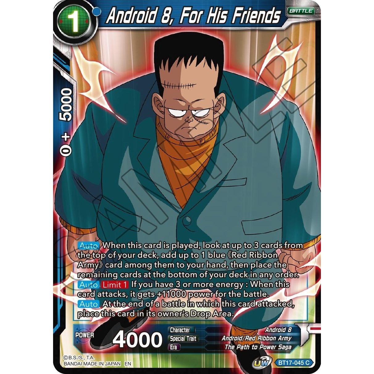 Image for Android 8, For His Friends (BT17-045) (DBS-B17) - Dragon Ball Super: Masters