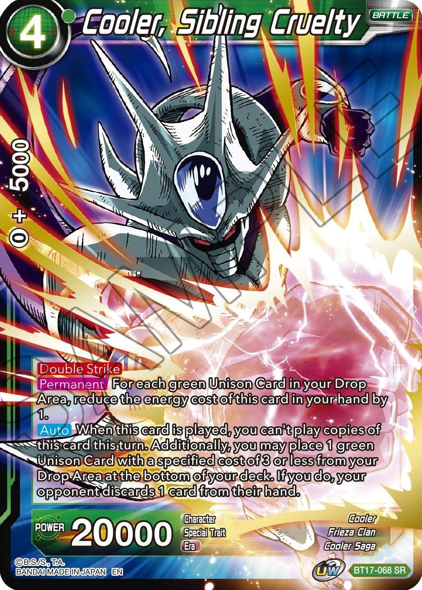 Image for Cooler, Sibling Cruelty (BT17-068) (DBS-B17) - Dragon Ball Super: Masters