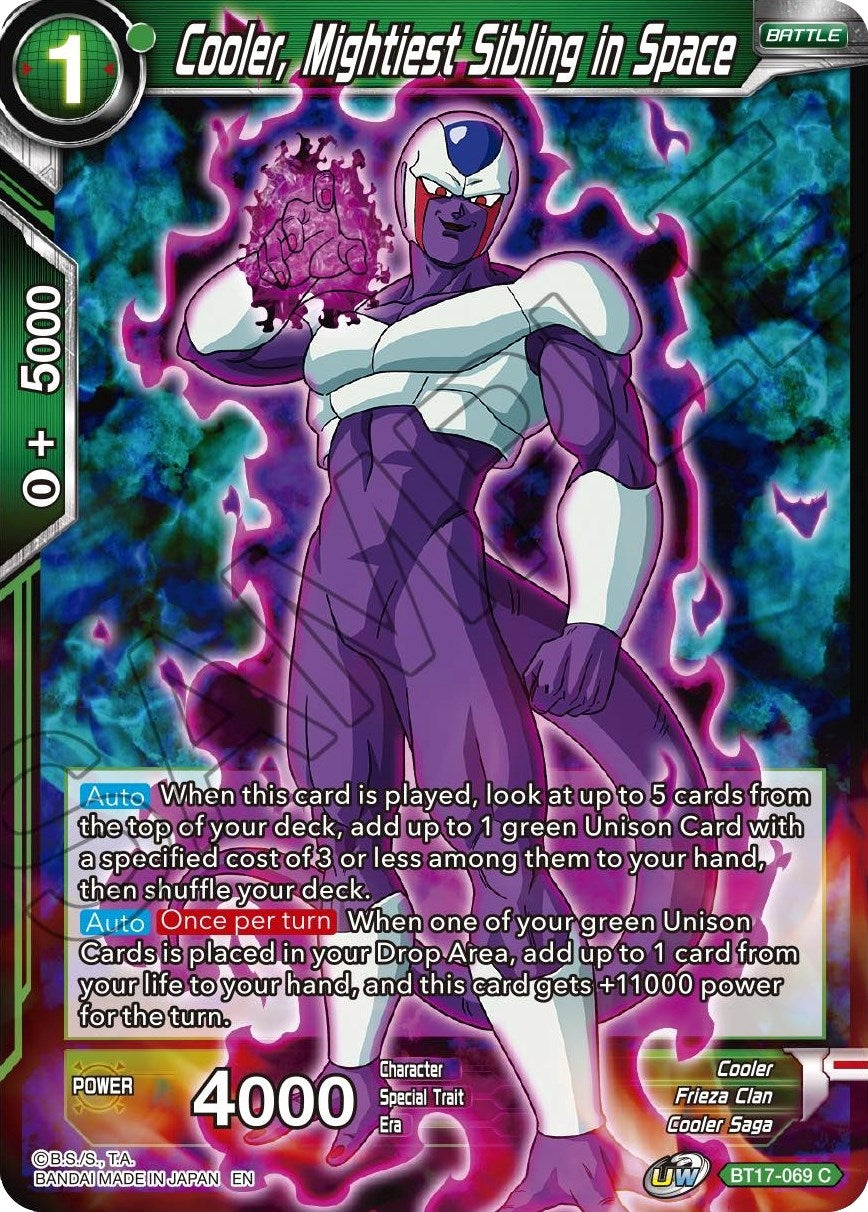 Image for Cooler, Mightiest Sibling in Space (BT17-069) (DBS-B17) - Dragon Ball Super: Masters