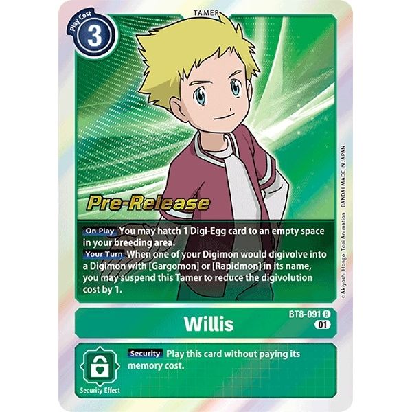 Image for Willis (BT8-091 R) (BT08_PR) - Digimon Card Game