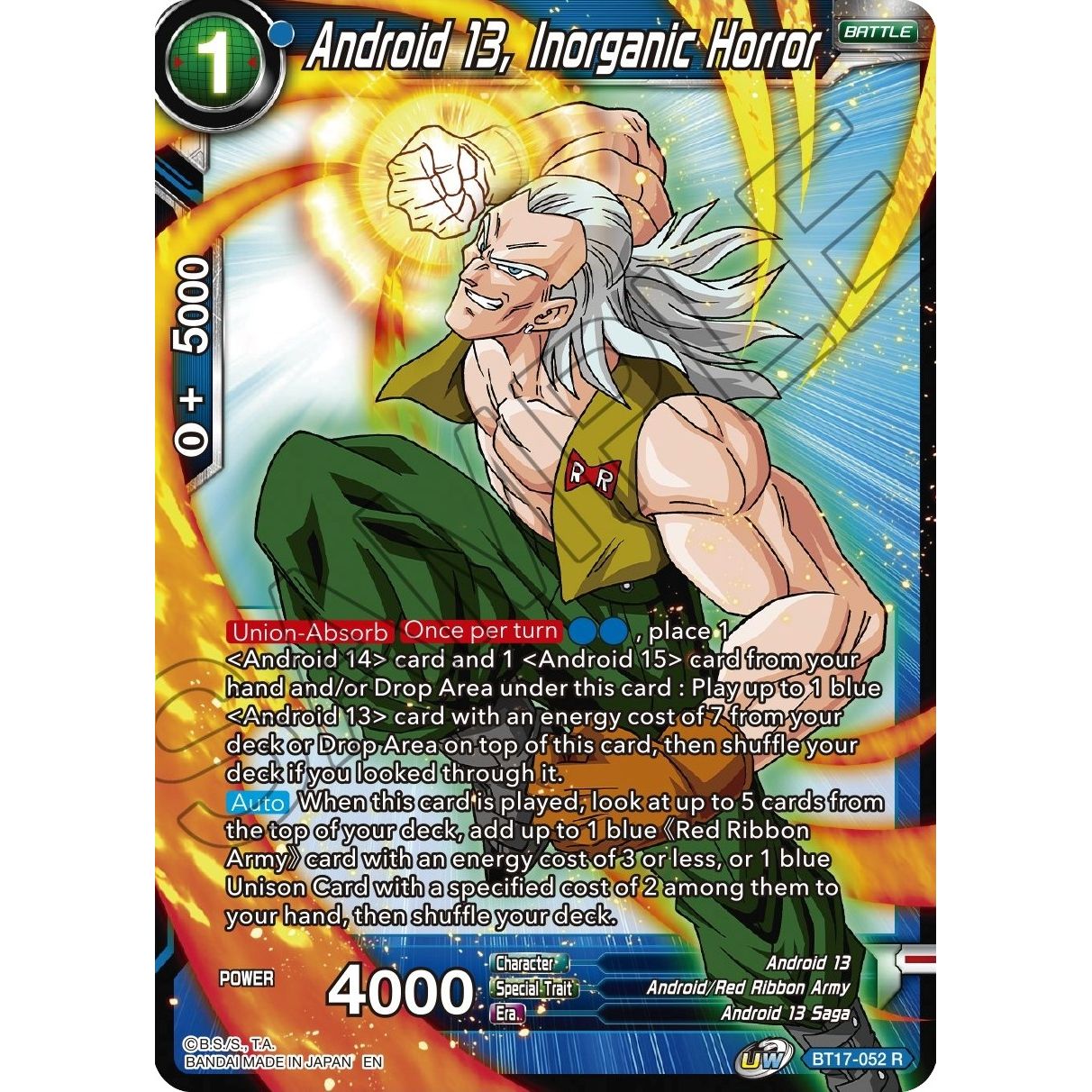 Image for Android 13, Inorganic Horror (BT17-052) (DBS-B17) - Dragon Ball Super: Masters
