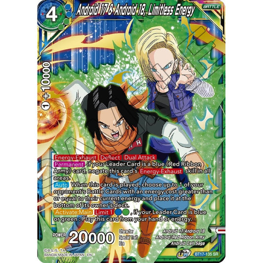 Image for Android 17 & Android-18, Limitless Energy (BT17-135) (DBS-B17) - Dragon Ball Super: Masters