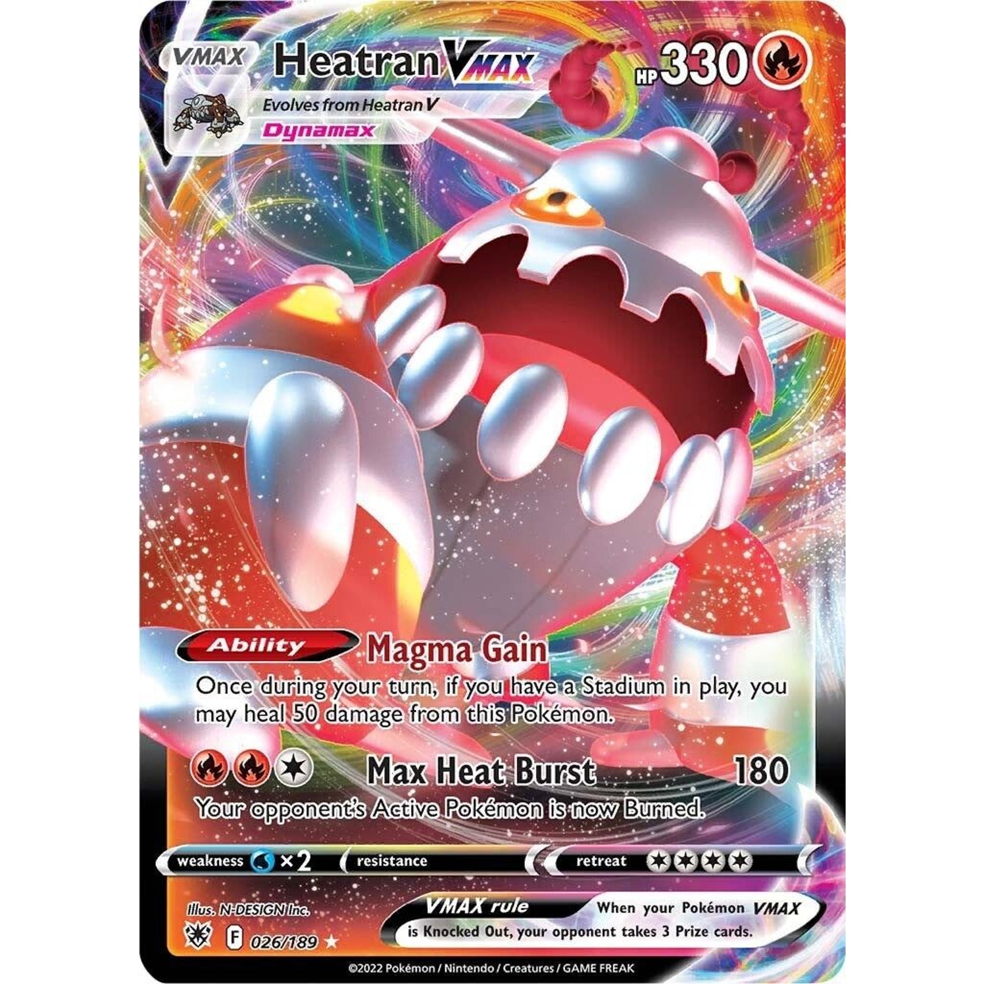 Image for Heatran VMAX (026/189) (SWSH10) - Pokemon