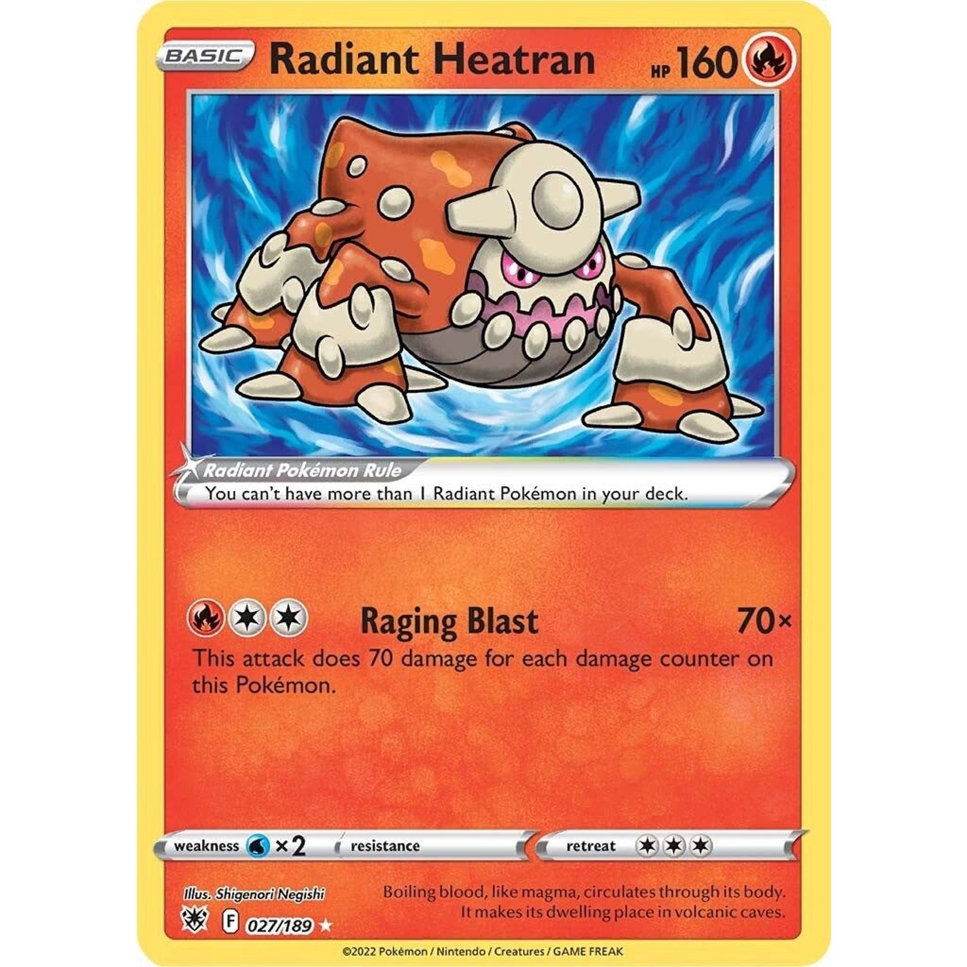 Image for Radiant Heatran (027/189) (SWSH10) - Pokemon