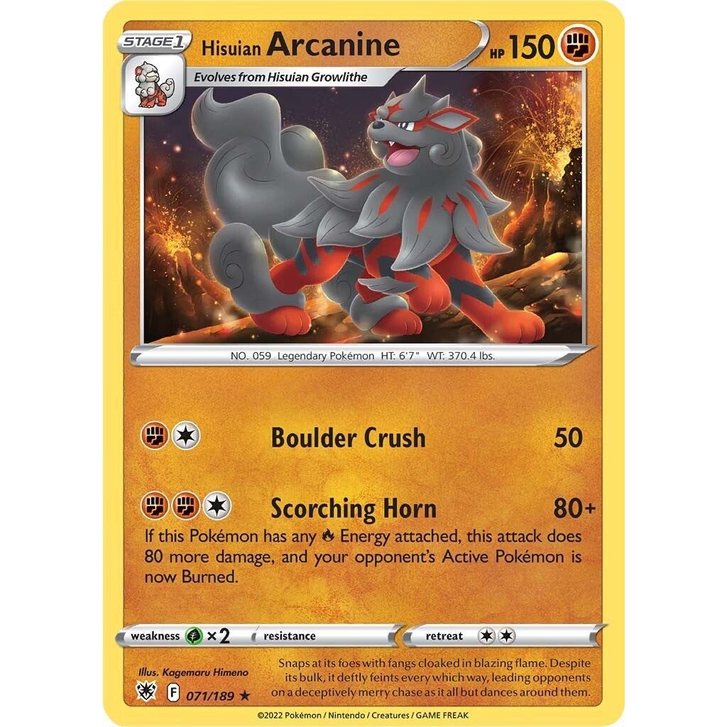 Image for Hisuian Arcanine (071/189) (SWSH10) - Pokemon