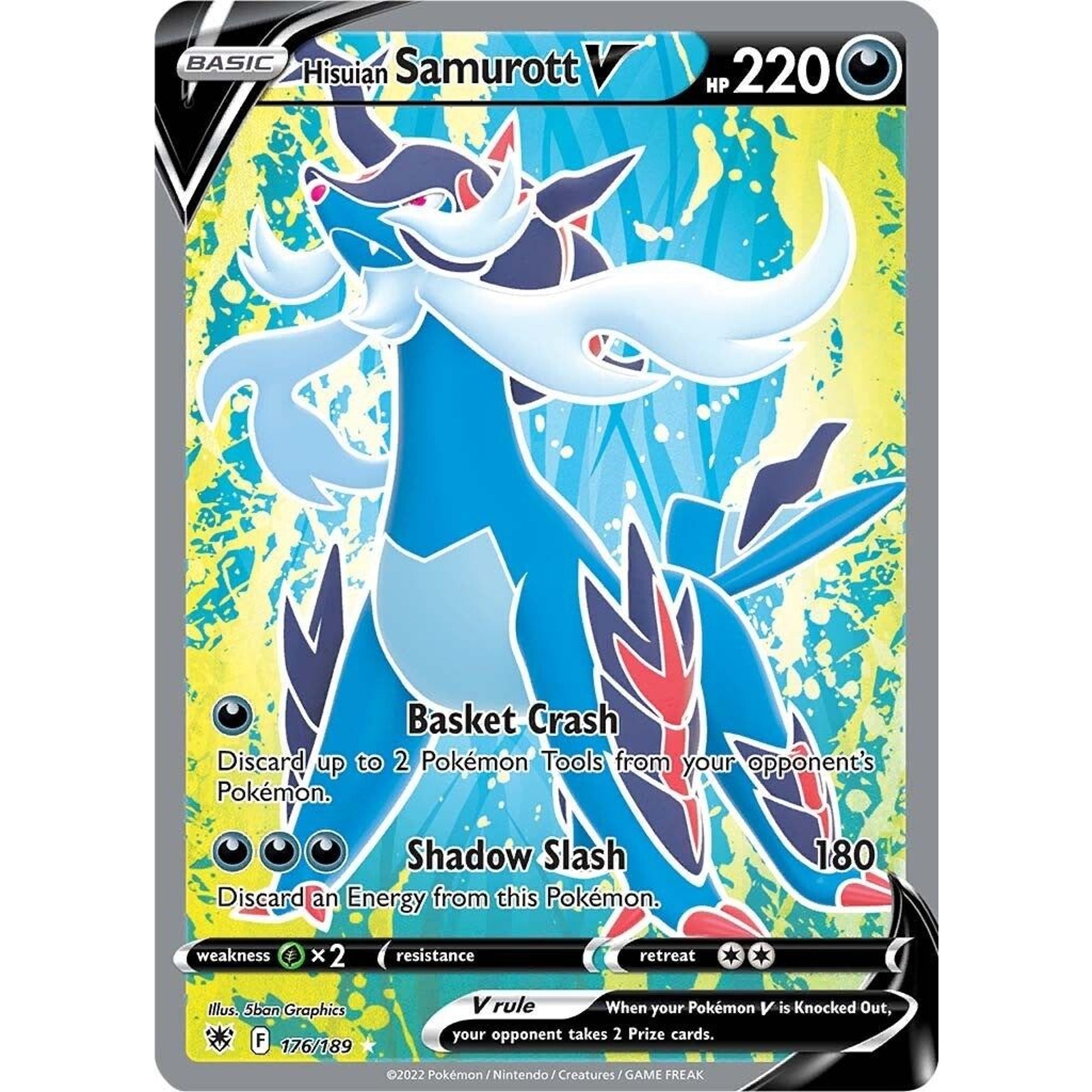 Image for Hisuian Samurott V (Full Art) (176/189) (SWSH10) - Pokemon