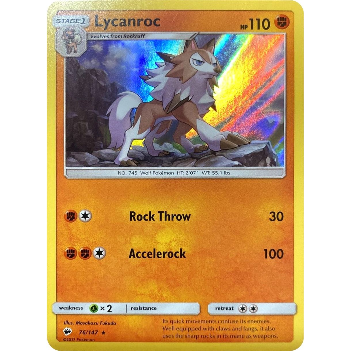 Image for Lycanroc - 76/147 (Water Web Holo) (076/147) (MCAP) - Pokemon