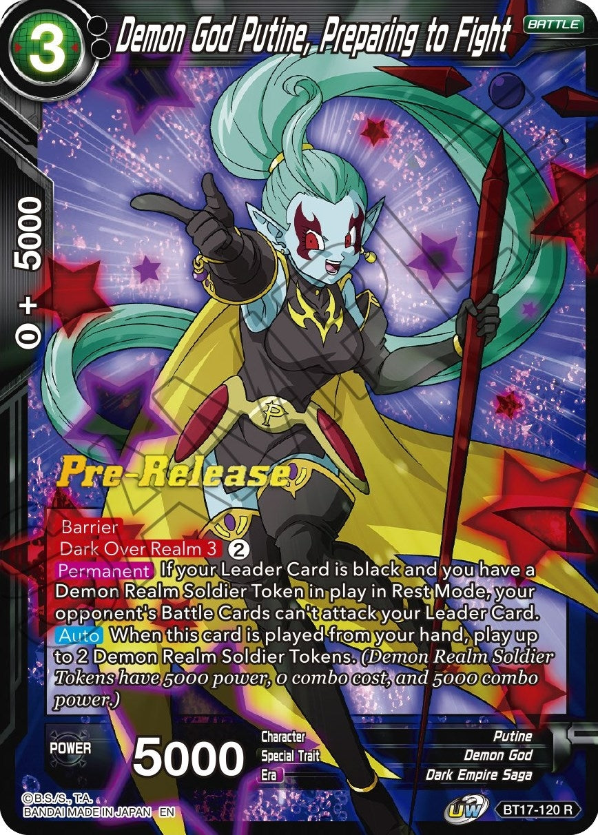 Image for Demon God Putine, Preparing to Fight (BT17-120) (DBS-B17PRE) - Dragon Ball Super: Masters