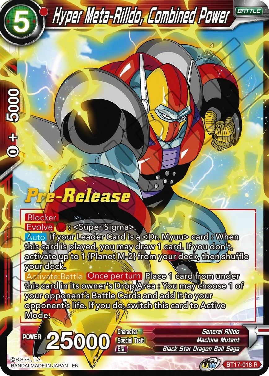 Image for Hyper Meta-Rilldo, Combined Power (BT17-018) (DBS-B17PRE) - Dragon Ball Super: Masters