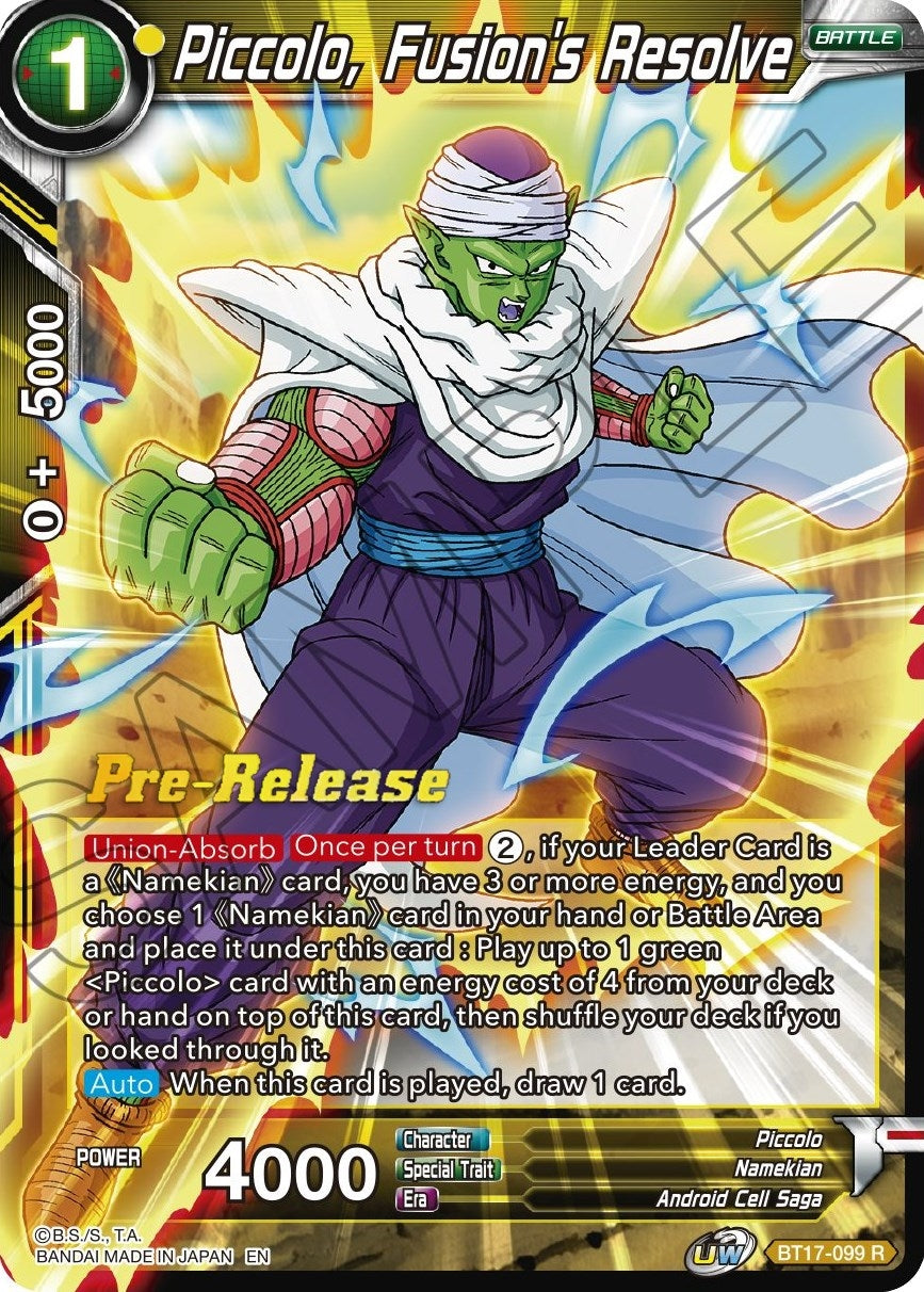 Image for Piccolo, Fusion's Resolve (BT17-099) (DBS-B17PRE) - Dragon Ball Super: Masters