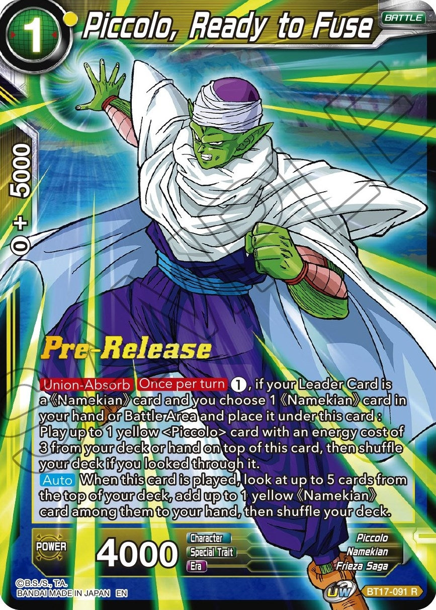 Image for Piccolo, Ready to Fuse (BT17-091) (DBS-B17PRE) - Dragon Ball Super: Masters