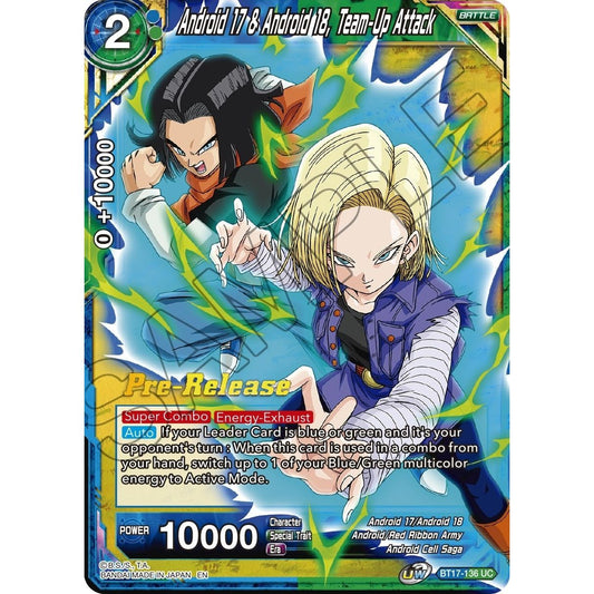 Image for Android 17 & Android 18, Team-Up Attack (BT17-136) (DBS-B17PRE) - Dragon Ball Super: Masters