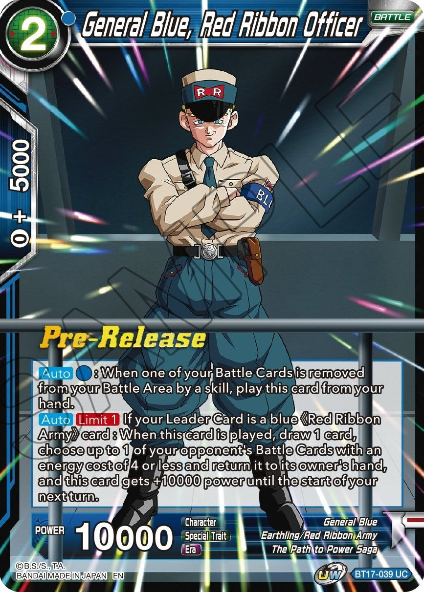 Image for General Blue, Red Ribbon Officer (BT17-039) (DBS-B17PRE) - Dragon Ball Super: Masters