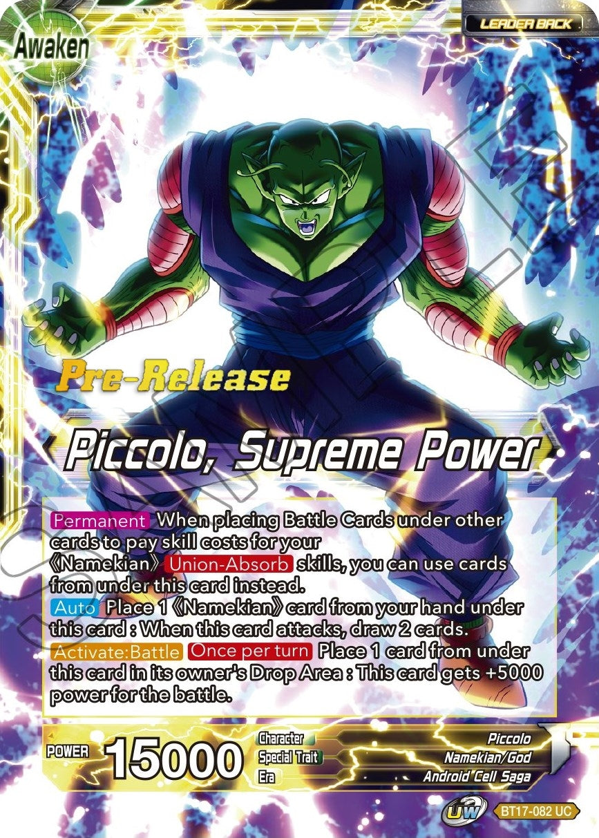 Image for Piccolo // Piccolo, Supreme Power (BT17-082) (DBS-B17PRE) - Dragon Ball Super: Masters