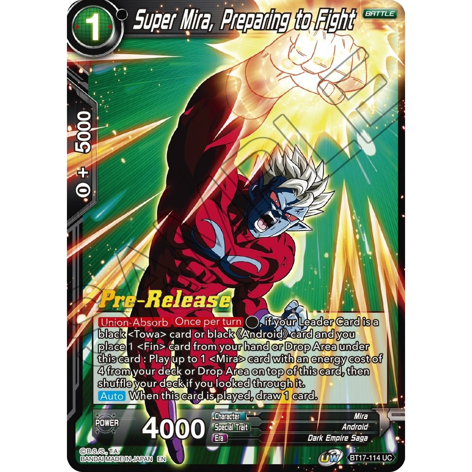 Image for Super Mira, Preparing to Fight (BT17-114) (DBS-B17PRE) - Dragon Ball Super: Masters