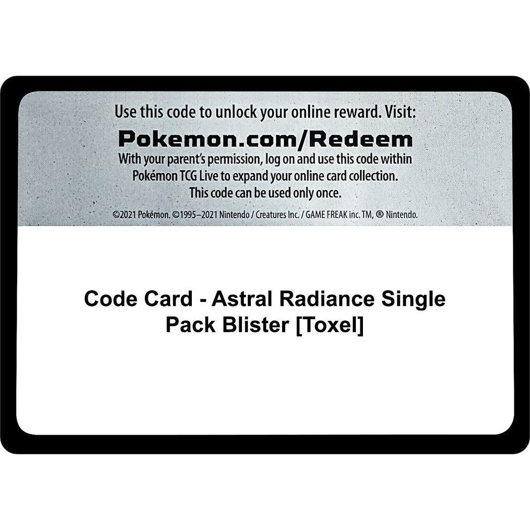 Image for Code Card - Astral Radiance Single Pack Blister [Toxel] (SWSH10) - Pokemon