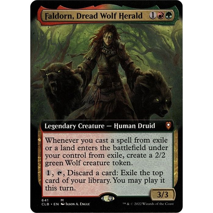 Image for Faldorn, Dread Wolf Herald (Extended Art) (641) (CLB) - Magic: The Gathering