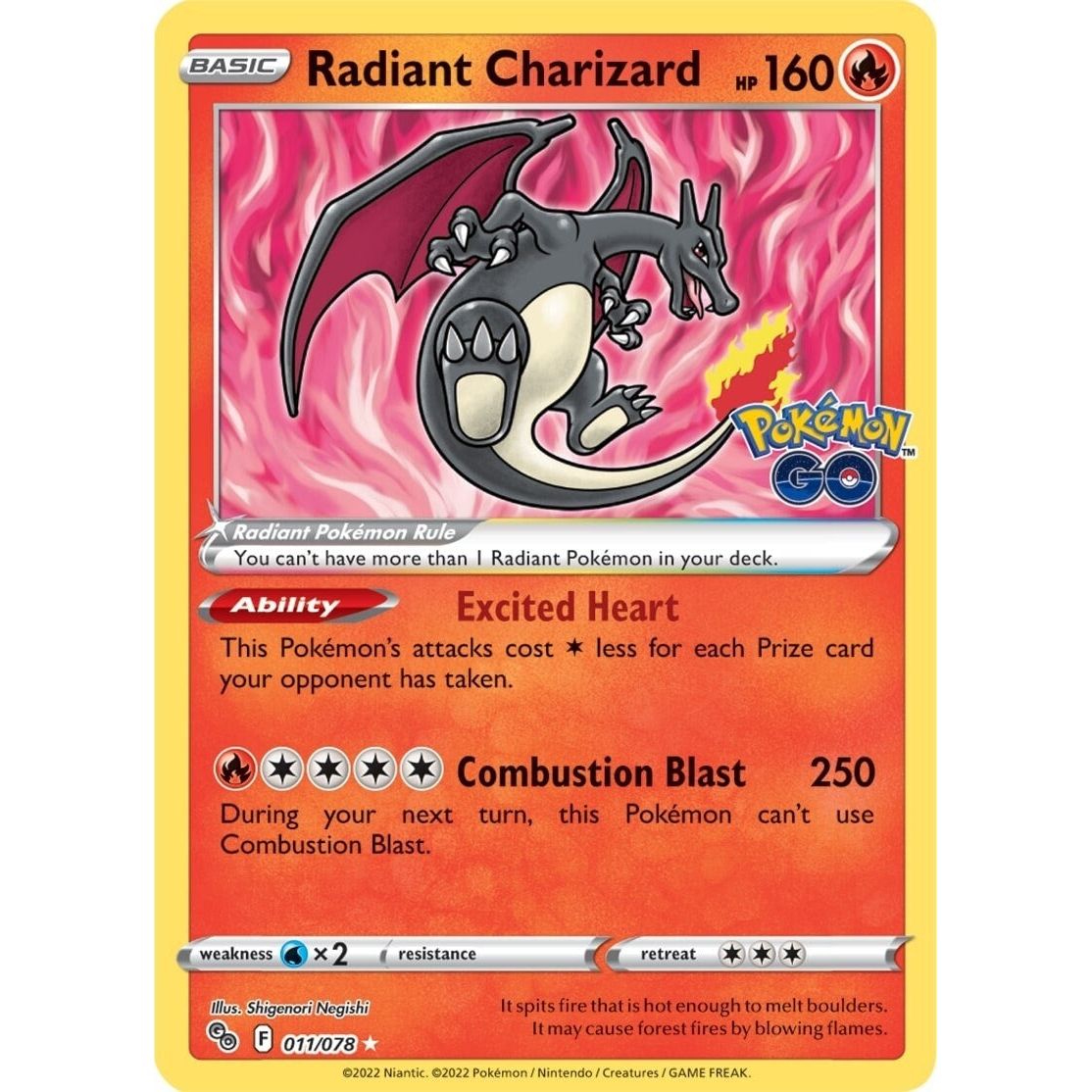 Image for Radiant Charizard (011/078) (PGO) - Pokemon