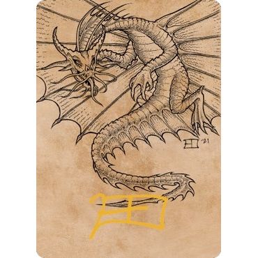 Image for Ancient Gold Dragon Art Card (44/81) (Gold-Stamped Signature) (44) (ASCLB) - Magic: The Gathering