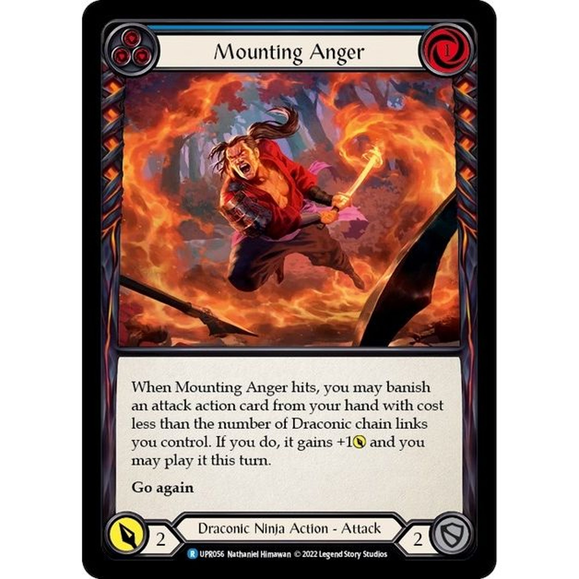 Image for Mounting Anger (Blue) (UPR056) (UPR) - Flesh and Blood TCG