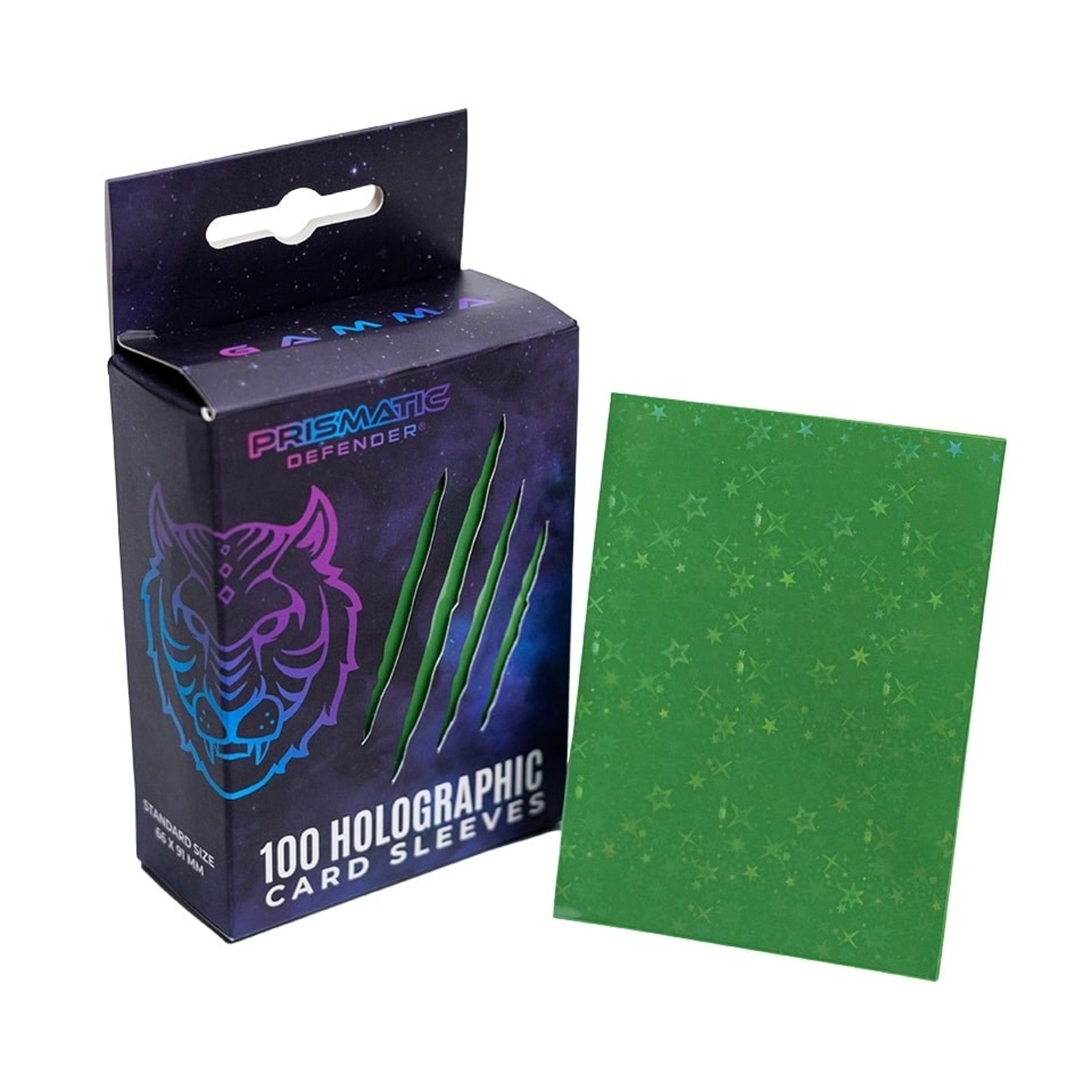 Image for Holographic Sleeves - Medium Green / Starfield (100-Pack) - Card Sleeves