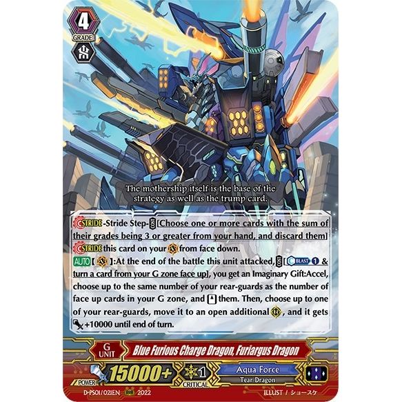 Image for Blue Furious Charge Dragon, Furiargus Dragon (D-PS01/021EN) (D-PS01) - Cardfight Vanguard