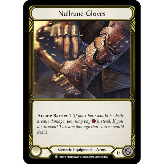 Image for Nullrune Gloves (Golden) - FAB070 (FAB070) (PR) - Flesh and Blood TCG
