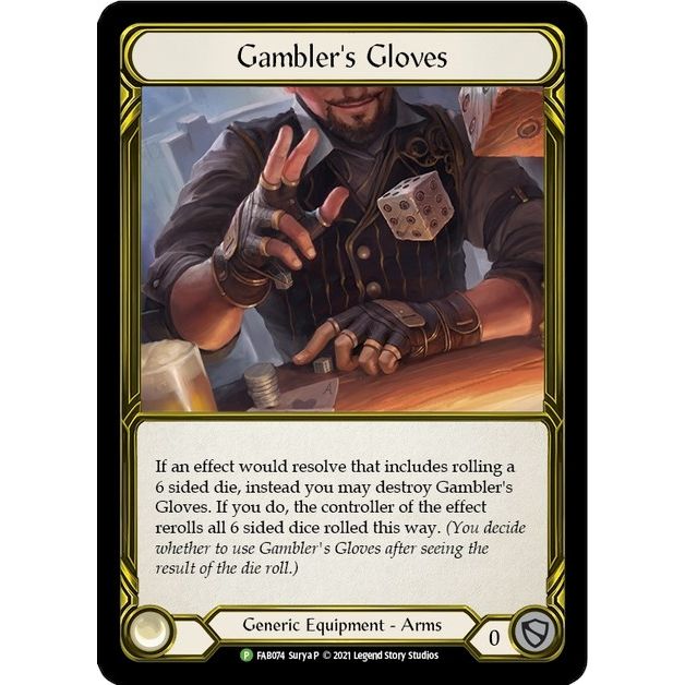 Image for Gambler's Gloves (Golden) - FAB074 (FAB074) (PR) - Flesh and Blood TCG