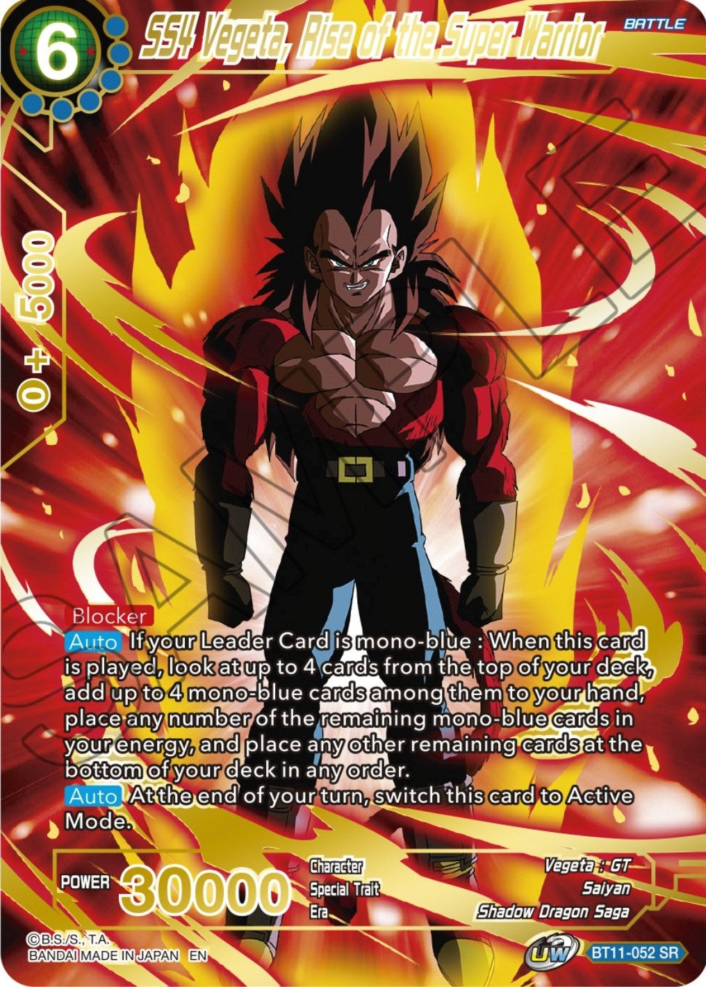 Image for SS4 Vegeta, Rise of the Super Warrior (BT11-052) (TS02) - Dragon Ball Super: Masters