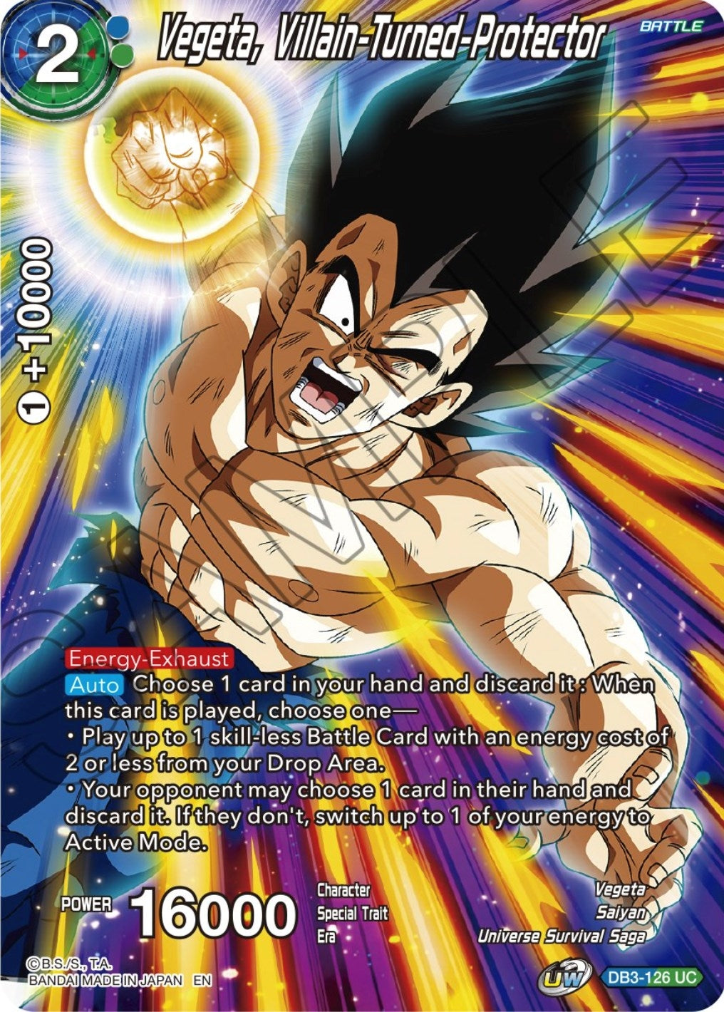 Image for Vegeta, Villain-Turned-Protector (DB3-126) (TS02) - Dragon Ball Super: Masters