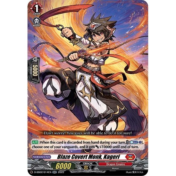 Image for Blaze Covert Monk, Kageri (D-SS02/014EN) (D-SS02) - Cardfight Vanguard