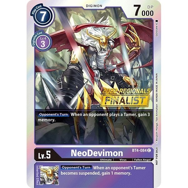 Image for NeoDevimon (2022 Championship Online Regional) [Online Finalist] (BT4-084 C) (BT04) - Digimon Card Game