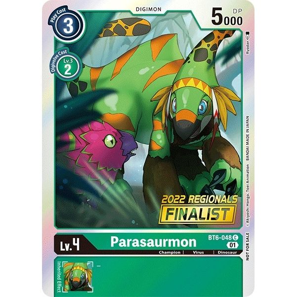Image for Parasaurmon (2022 Championship Online Regional) [Online Finalist] (BT6-048 C) (BT06) - Digimon Card Game