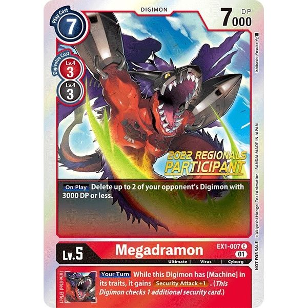 Image for Megadramon (2022 Championship Online Regional) [Online Participant] (EX1-007 C) (EX01) - Digimon Card Game
