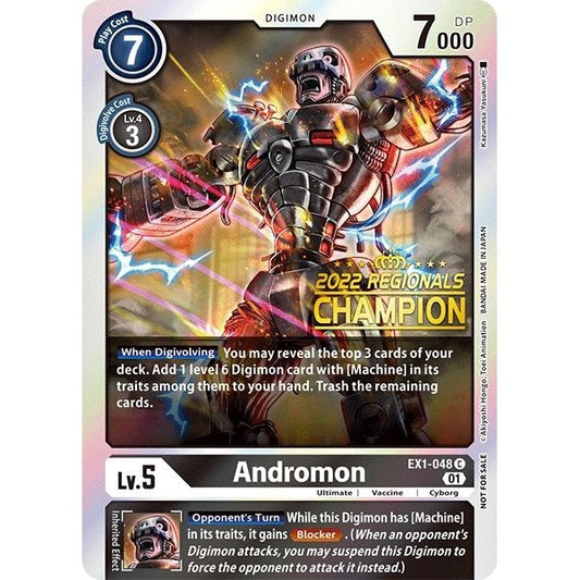 Image for Andromon (2022 Championship Online Regional) [Online Champion] (EX1-048 C) (EX01) - Digimon Card Game