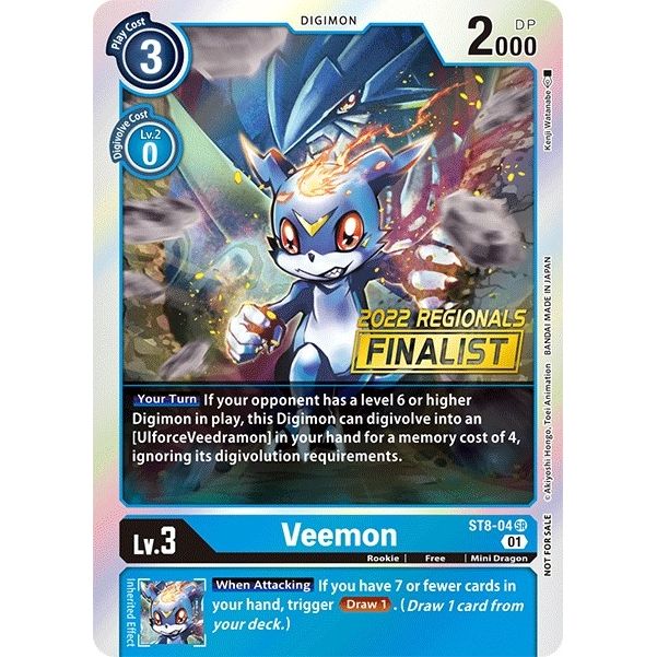 Image for Veemon (2022 Championship Online Regional) [Online Finalist] (ST8-04 SR) (ST-8) - Digimon Card Game