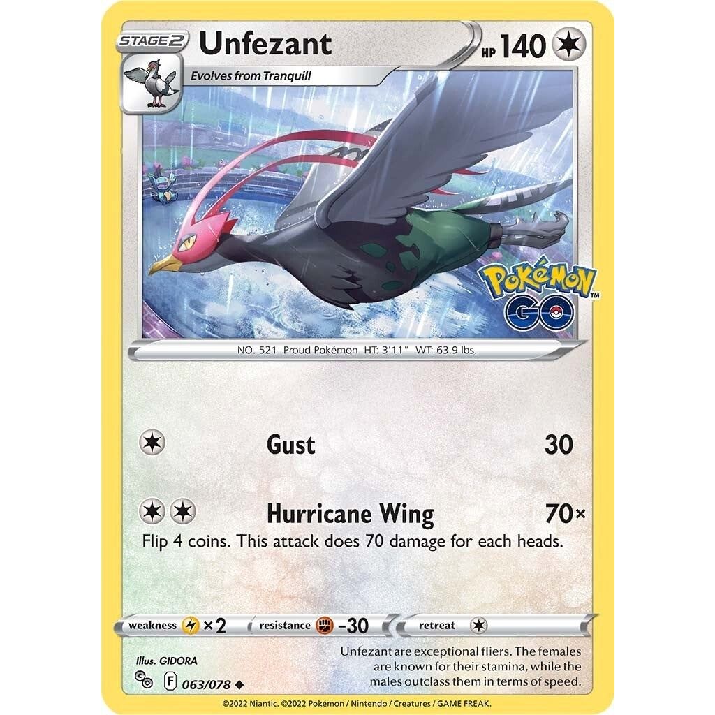 Image for Unfezant (063/078) (PGO) - Pokemon