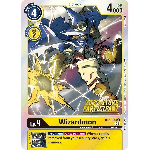 Image for Wizardmon (2022 Store Participant) (BT6-034 U) (BT06) - Digimon Card Game