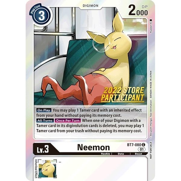 Image for Neemon (2022 Store Participant) (BT7-080 C) (BT07) - Digimon Card Game