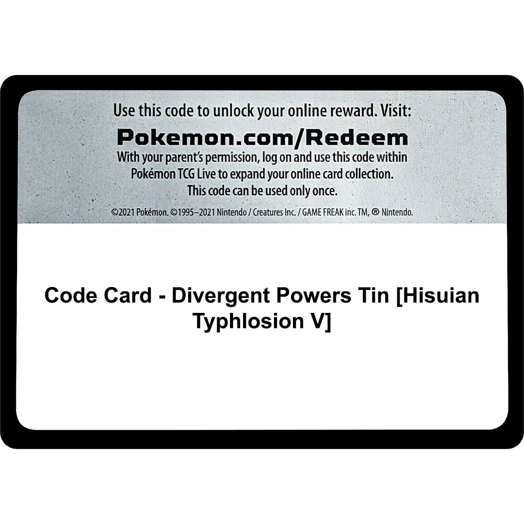 Image for Code Card - Divergent Powers Tin [Hisuian Typhlosion V] (MCAP) - Pokemon