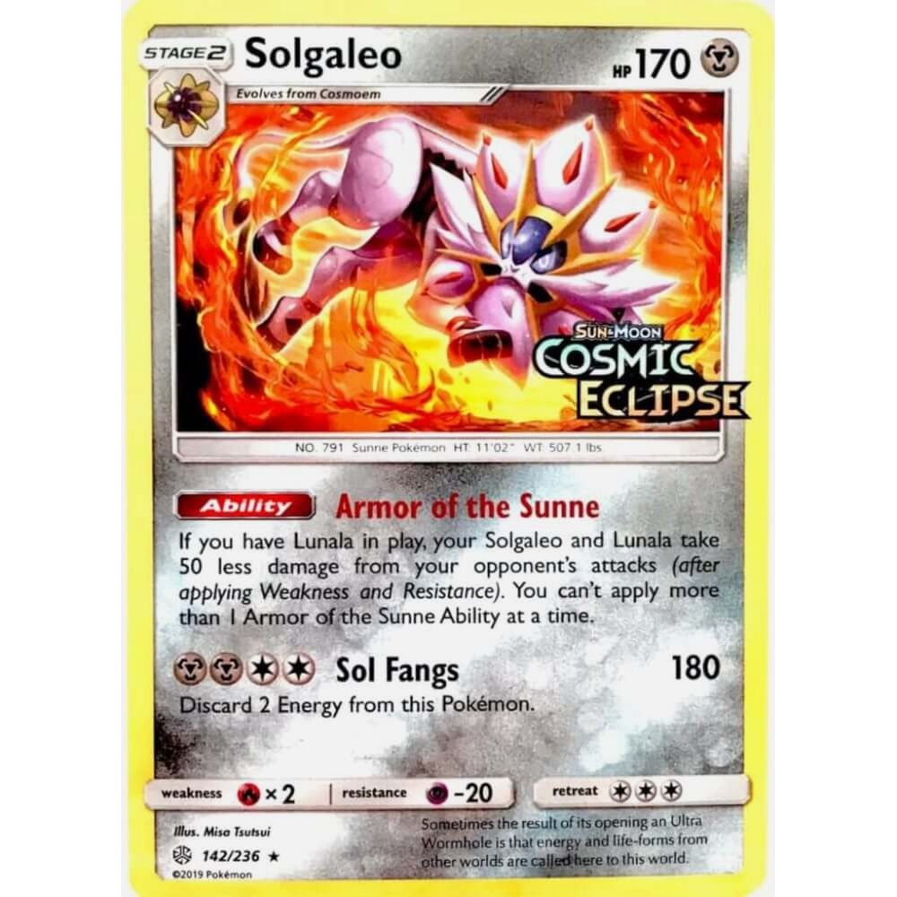 Image for Solgaleo - 142/236 (Cosmic Eclipse Stamped) (142/236) (MCAP) - Pokemon