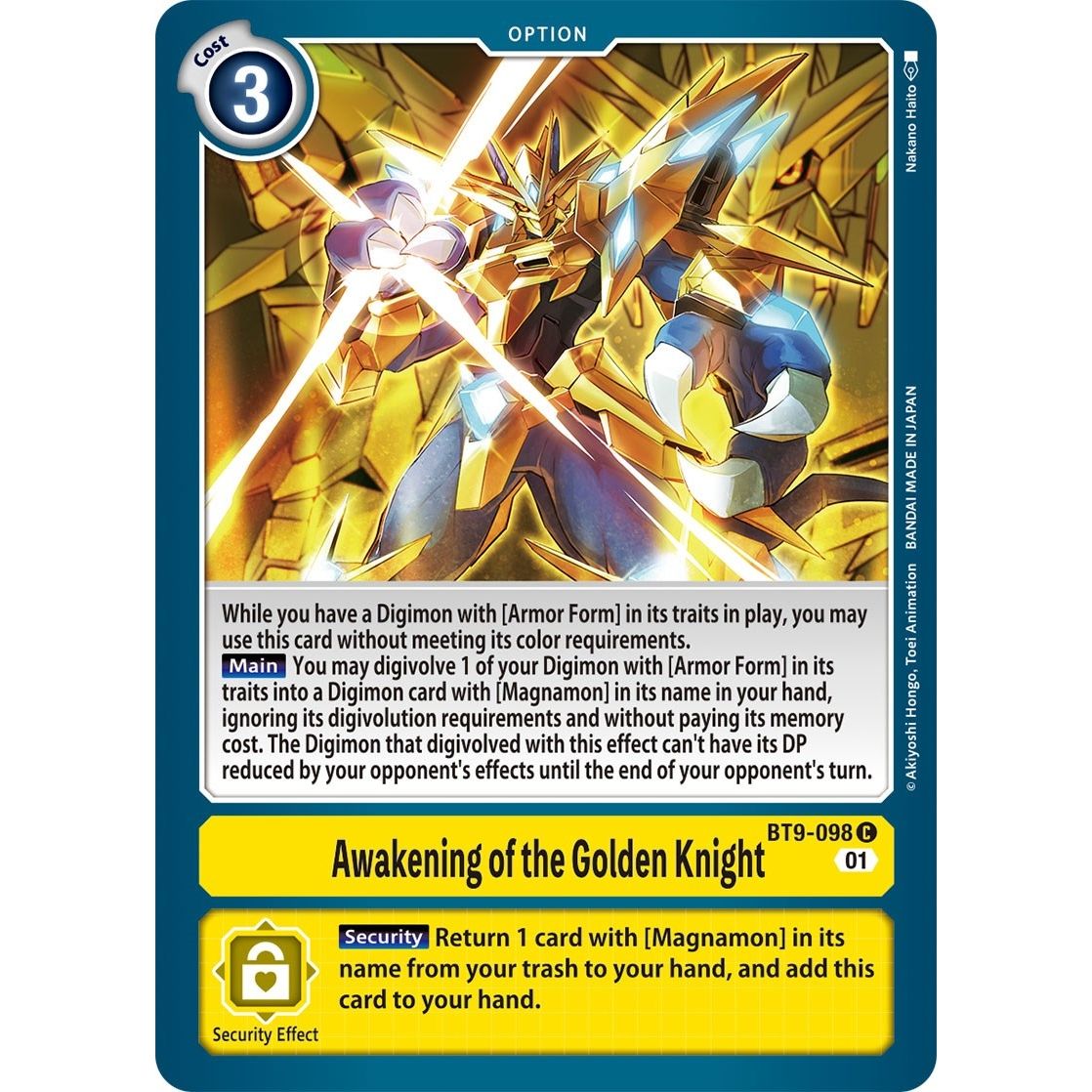 Image for Awakening of the Golden Knight (BT9-098 C) (BT09) - Digimon Card Game