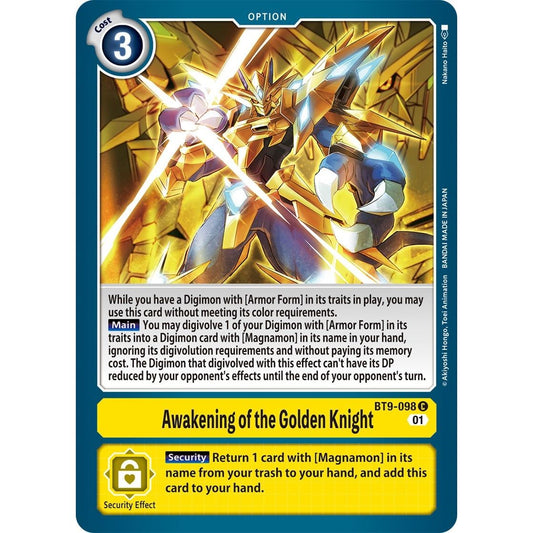 Image for Awakening of the Golden Knight (BT9-098 C) (BT09) - Digimon Card Game