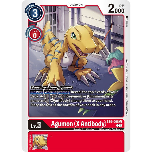 Image for Agumon (X Antibody) (BT9-008 U) (BT09) - Digimon Card Game