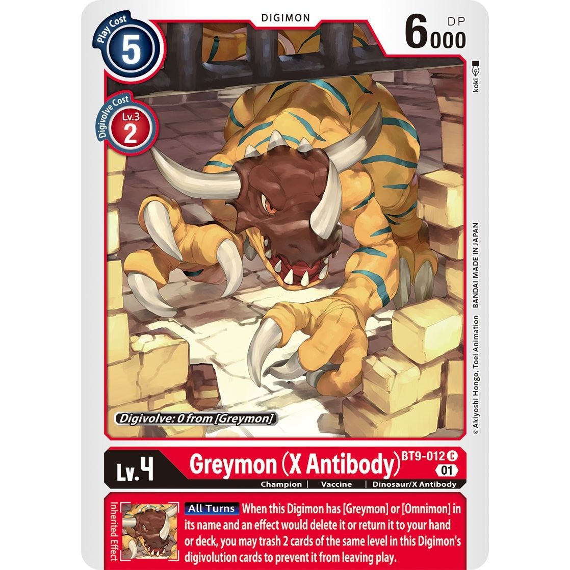 Image for Greymon (X Antibody) (BT9-012 C) (BT09) - Digimon Card Game